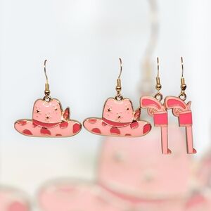 Pink Cowboy Hat Earrings 294
